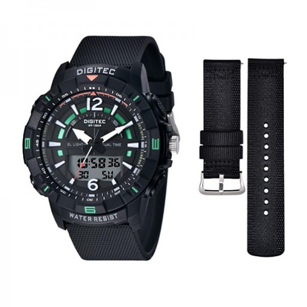 Digitec DA-2130T-BK-4W Full Black Green Free Strap